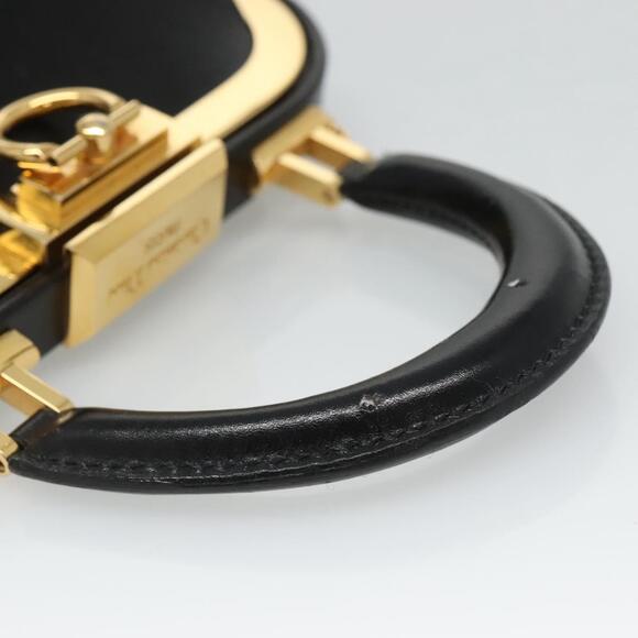 DIOR Hand Bag Leather Black Gold - Picture 7 of 12